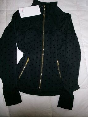 lululemon athletica Black Polka-Dot Zip Jacket